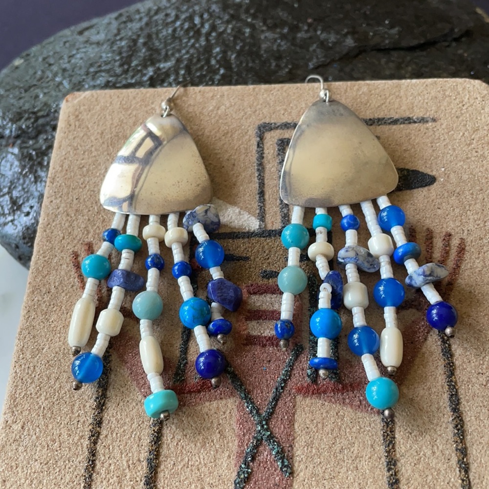 Vintage Native American Dangle Beads  Earrings